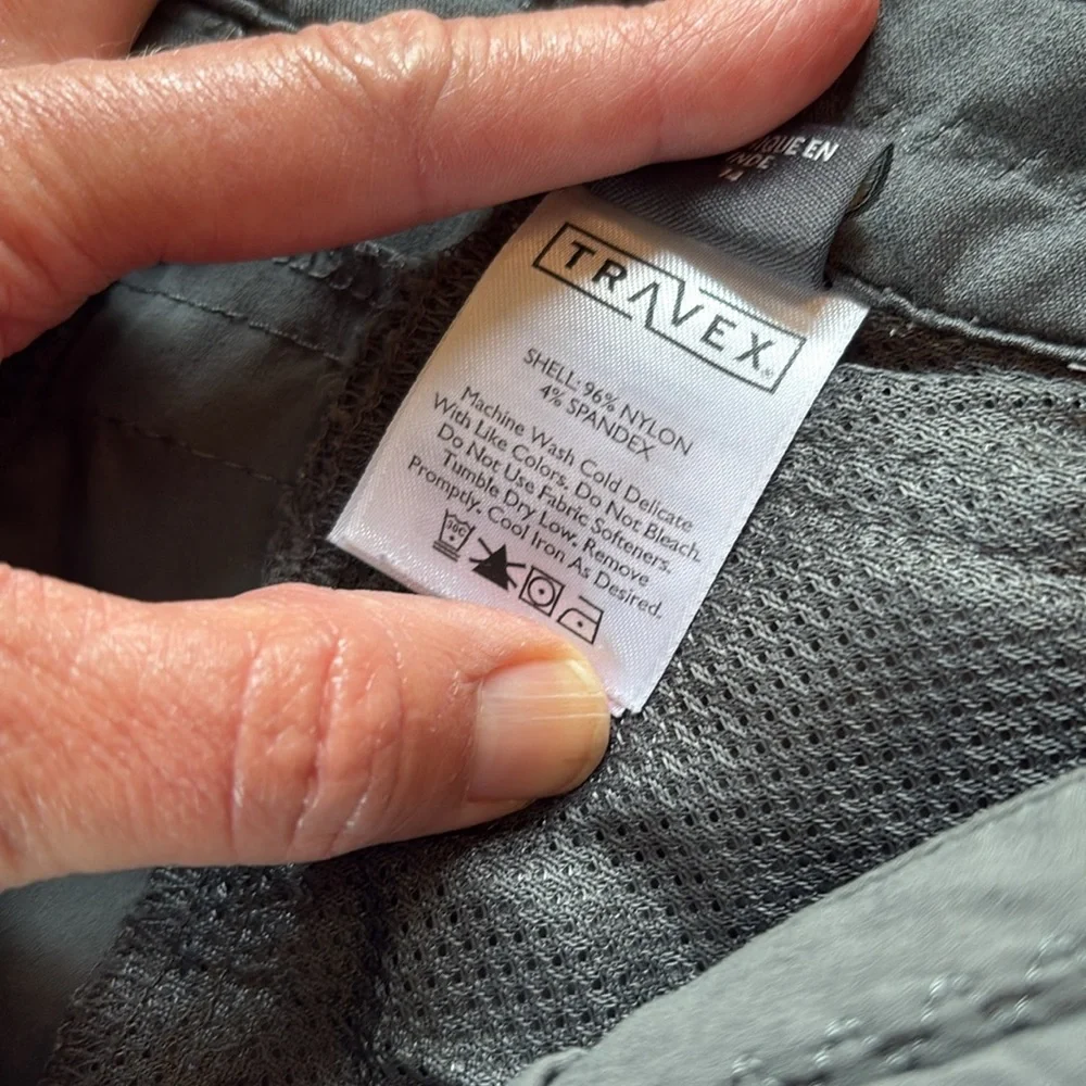 Eddie Bauer sz 14 nylon grey crop hiking, camping, outdoor pants
